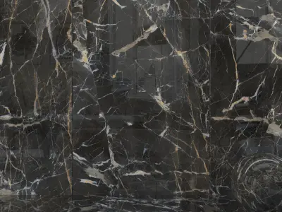 Wall Tiles Museum Laurent Black 160x320 Set 1 Texture