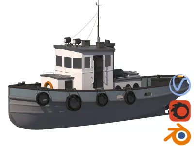 Tug boat harbour edition 3D model