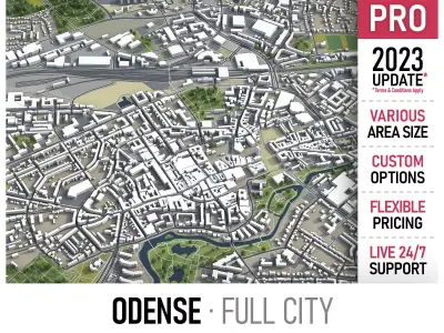 Odense  Low-poly 3D model