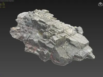 3d scanned rock cliff B2 3D model