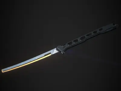 Cyberpunk midpoly katana 3D model