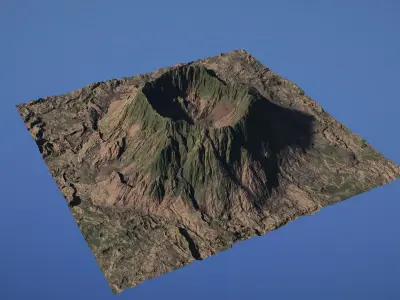 Landscape Environment Volcano Snow 14 Low-poly 3D model