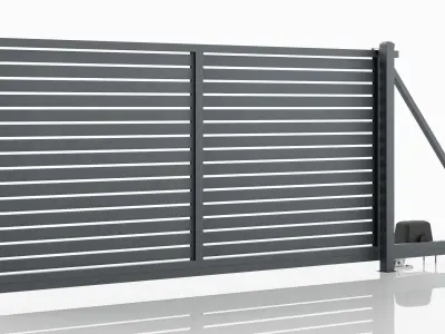 Aluminum Electric Sliding Gate - Model 2 - 10cm - 3D model
