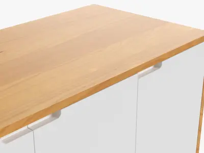 TV stand with drawers 02 3D model