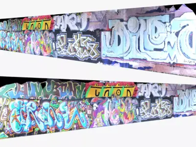 Graffiti wall V 3D model