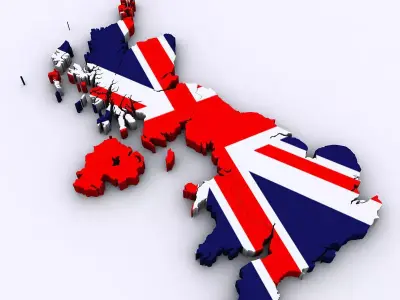 Map of the United Kingdom 3D model