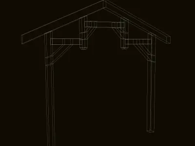 Low poly timder truss  Free 3D model