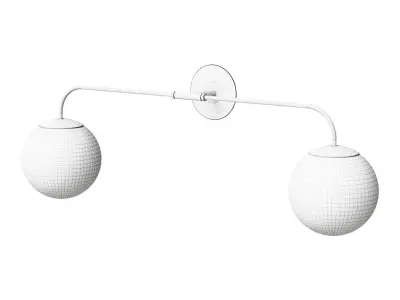Lamp with two sconces made of brass and glass Moricio 3D model