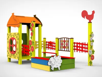 Playground for kids 3D model 19