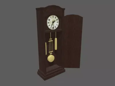 Old Vintage Big Floor Clock Low-poly 3D model