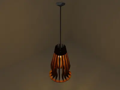 Wooden chandelier Free 3D model