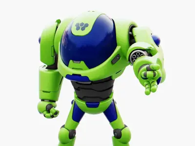 BATTLE DROID MOLLY RIGGED 3D model