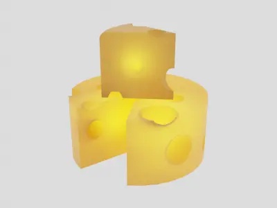 Cheese block indirect lighting 3D model