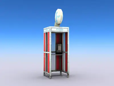 Phone Booth 2 Low-poly 3D model