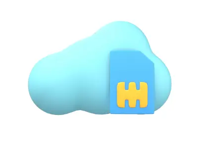 eSim Card Icon v1 002 Low-poly 3D model