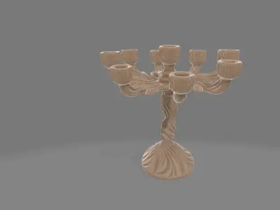 Tree of Light  Sculpted 8-Branch Candleholder 3D print model