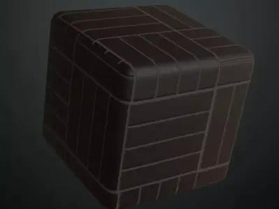 Modern Dark Slate Basketweave Tiles PBR Seamless Texture