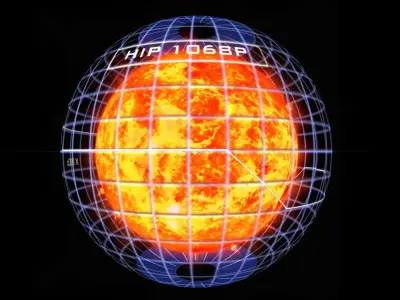 Alien Sun Hologram Low-poly 3D model