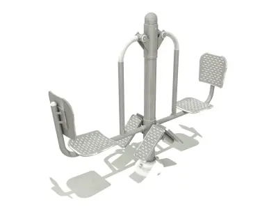 Stainless Outdoor Fitness Equipment Set 6 Units 3D model