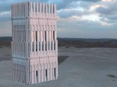 Rome style theatre Tower 3D model