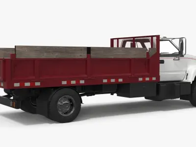  Chevrolet Kodiak C6500 Flatbed Truck White-Red 
