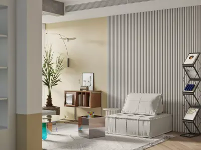 Warm and cozy indoor scene 3D model