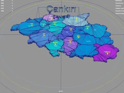 Cankiri  Central Anatolia Region  Turkey map region geography 3D model
