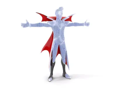 Vampire Character with Red Cape Model Pack Low-poly 3D model