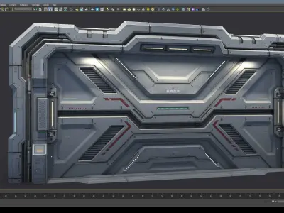 Sci-Fi Door Kit Vol 01-Type F-PBR Low-poly 3D model