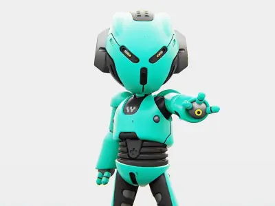 TOON DROID MEGALON RIGGED 3D model
