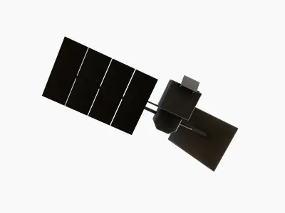 Satellite J01 Steel Green - SciFi Space Design Low-poly 3D model