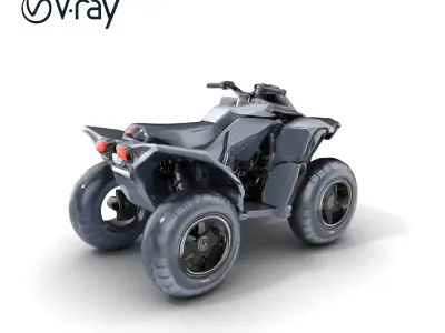 Futuristic Graphite Quad Bike model pack Low-poly 3D model