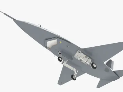  Tactical Stealth Jet with Landing Gear Deployed Grey 