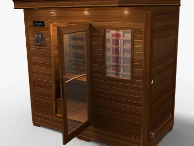 sauna wooden infrared 3D model