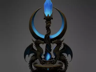 Twin Dragon Crystal 3D model