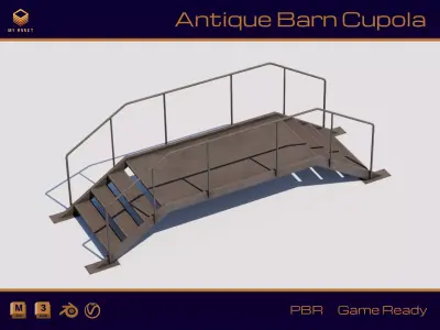 Rooftop Stairs 08 Low-poly 3D model