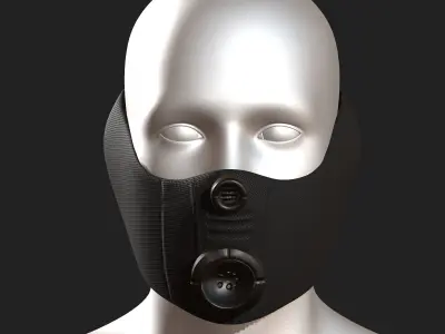 Gas mask helmet 3d model scifi Low-poly  Low-poly 3D model