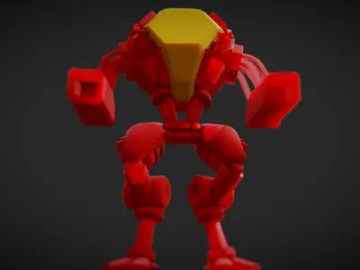 Red Mech Low-poly 3D model