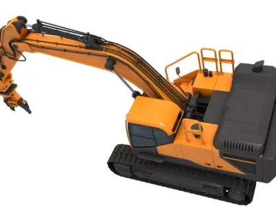 Tracked Excavator Demolition equip 3D model