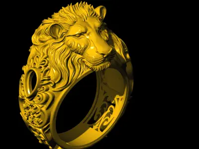 lion ring light  3D print model