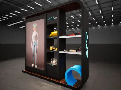 kiosk design Low-poly 3D model