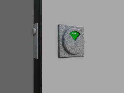 Public Toilet Divider with Door - Divisoria de Banheiro Low-poly 3D model