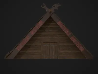Viking Long House Low-poly 3D model