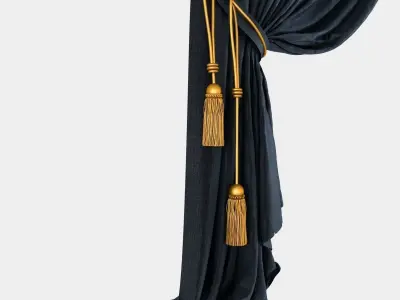 Velvet Stitched Curtain 3D model