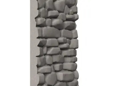 Battered Cobblestone Wall Geometry 3D print model purchase