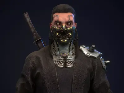 Sci-fi Mercenary Low-poly 3D model