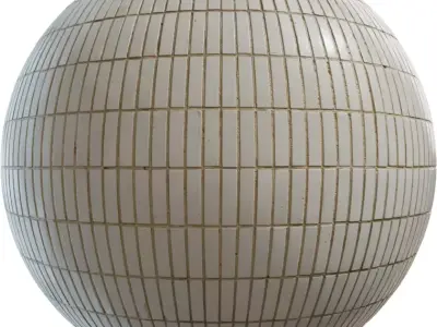 White Glazed Subway Mosaic PBR Texture Texture