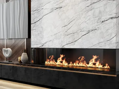 Tv set 2 modern wall design 3D model