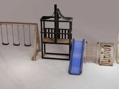 play ground of  6 parts 3D model