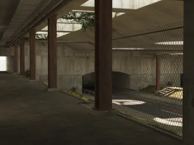 Tunnel empty road with in middle 3D model